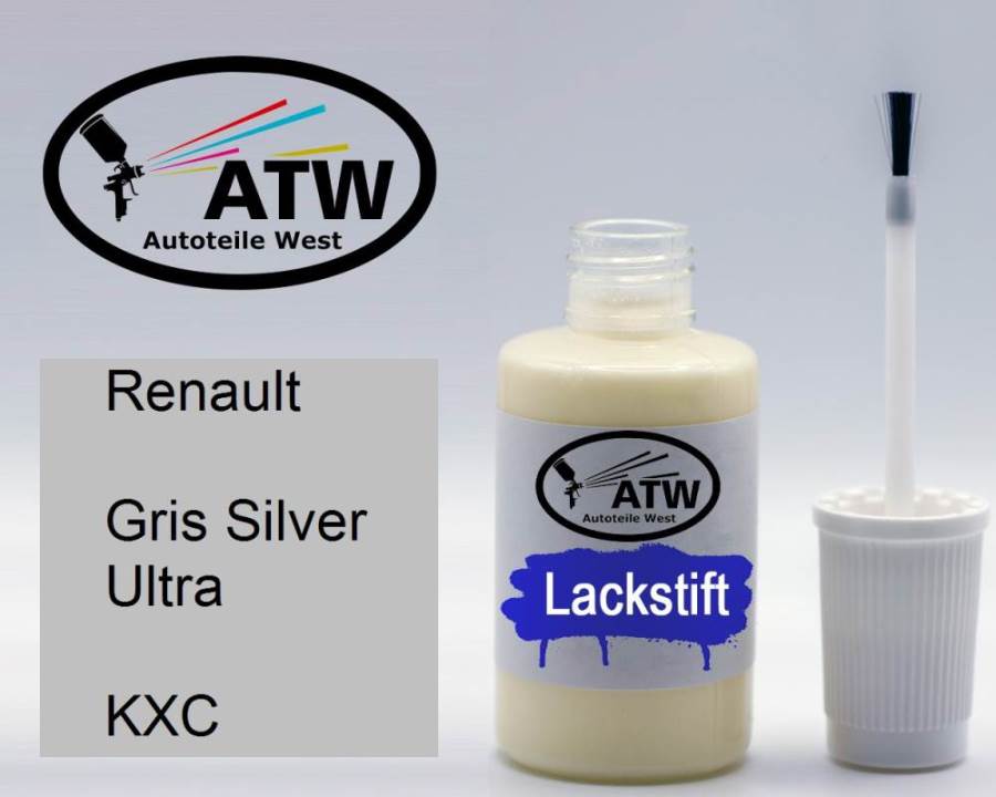 Renault, Gris Silver Ultra, KXC: 20ml Lackstift, von ATW Autoteile West.